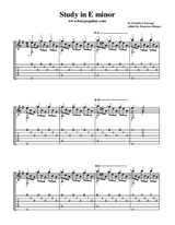 Study in E minor (Guitar. Music and tab)