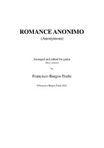 Romance Anonimo for guitar. Music notation
